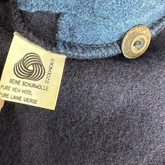 Geiger Collection Austria blue winter pine tree Wool cardigan Jacket size 38 - Picture 9 of 10